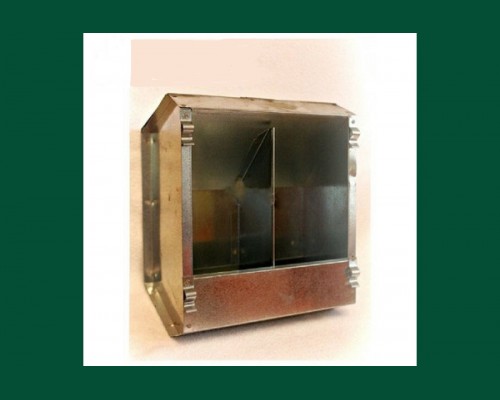 Кормушка бункерная оцинкованная металлическая двух секционная с крышкой
